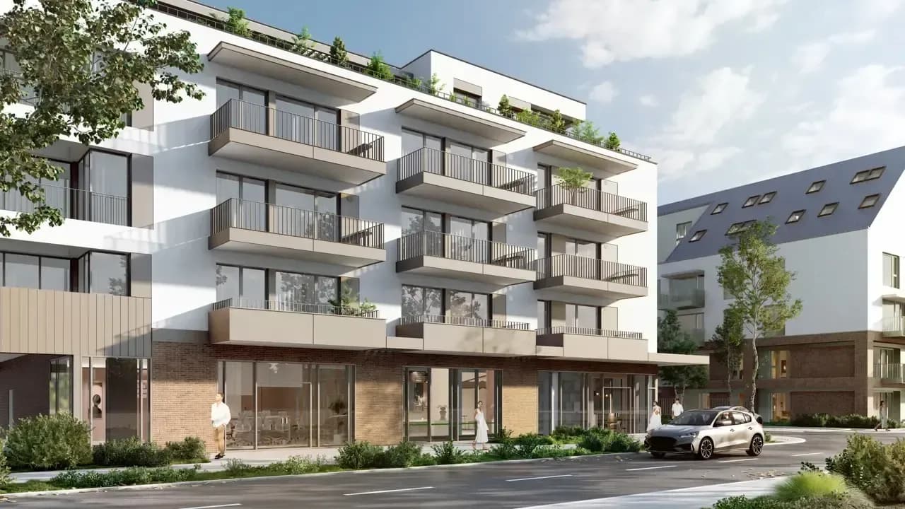 Residential building with terraces and greenery